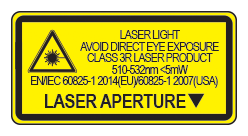 laser light avoid eye exposure class 3R laser product EN/IEC 60825-1 2014(EU)60825-1 2007(US)